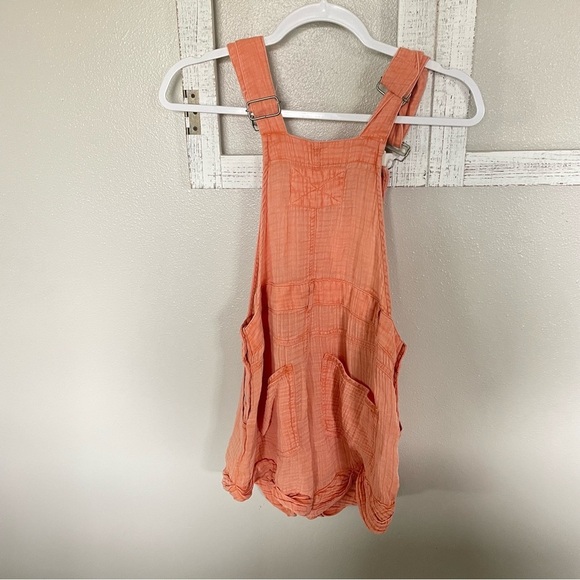 NEW Anthropologie Pilcro Gauze Micro Playsuit Overalls in Peach - Picture 6 of 6